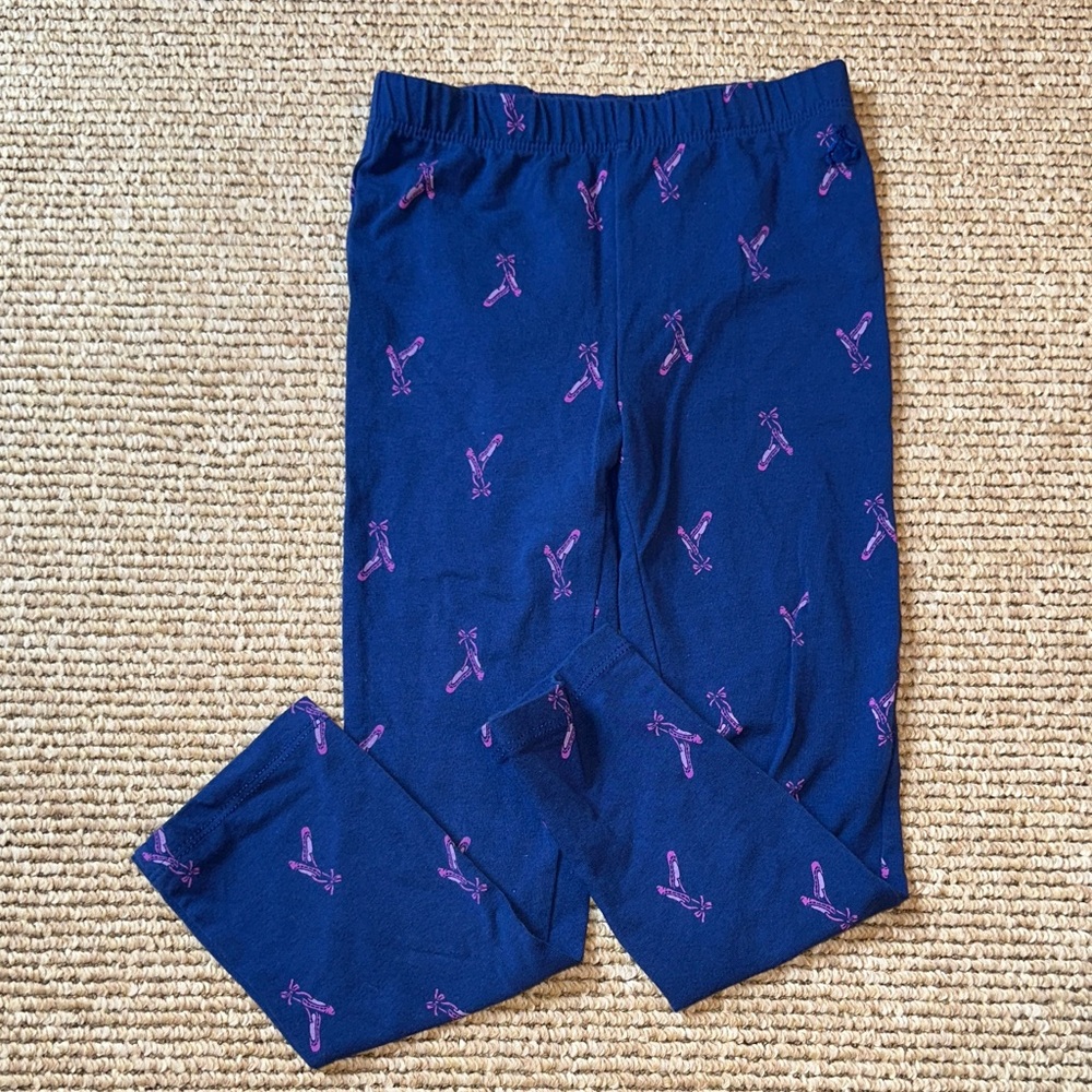Gap girls size 5 ballet slipper Print leggings - Blue and Pink